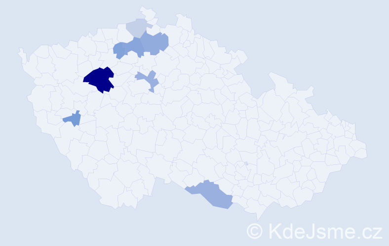 Příjmení: 'Divišovský', počet výskytů 19 v celé ČR