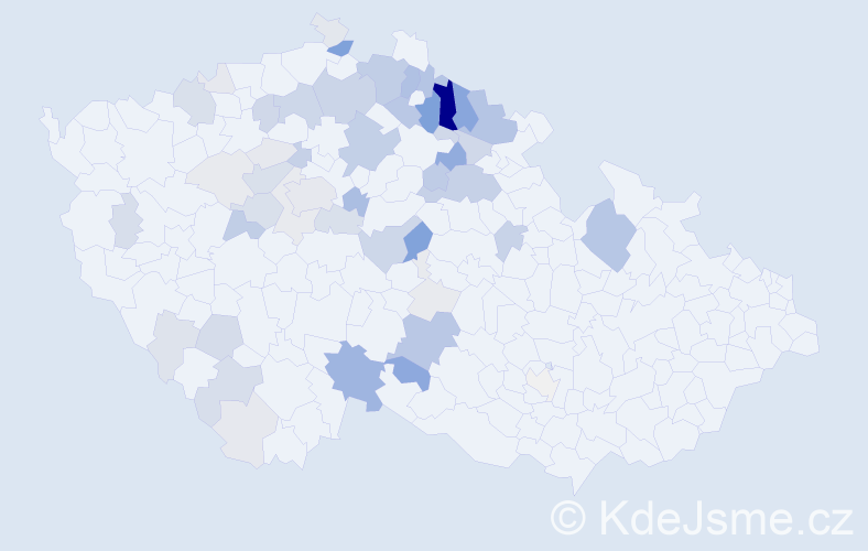 Příjmení: 'Jon', počet výskytů 223 v celé ČR