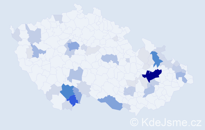 Příjmení: 'Tisoň', počet výskytů 175 v celé ČR