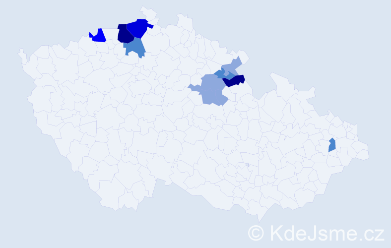 Příjmení: 'Tojnar', počet výskytů 41 v celé ČR