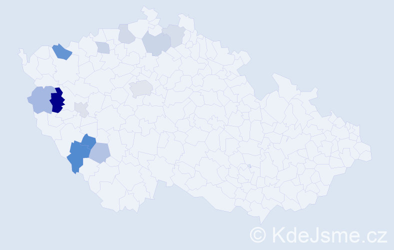 Příjmení: 'Černega', počet výskytů 19 v celé ČR