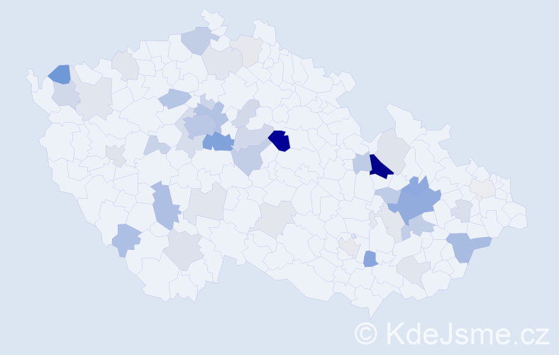 Příjmení: 'Zitta', počet výskytů 127 v celé ČR