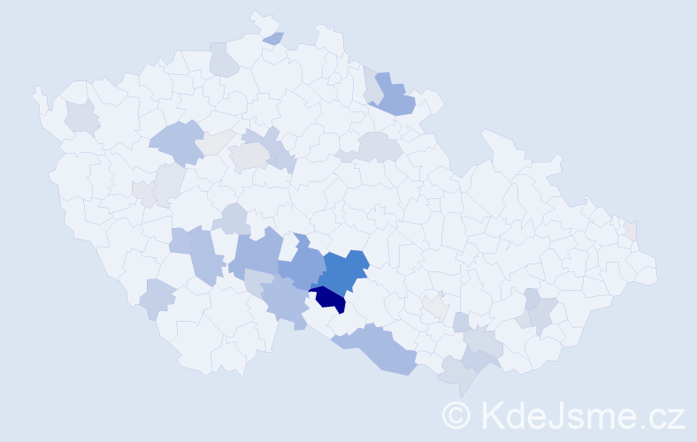 Příjmení: 'Komínová', počet výskytů 124 v celé ČR