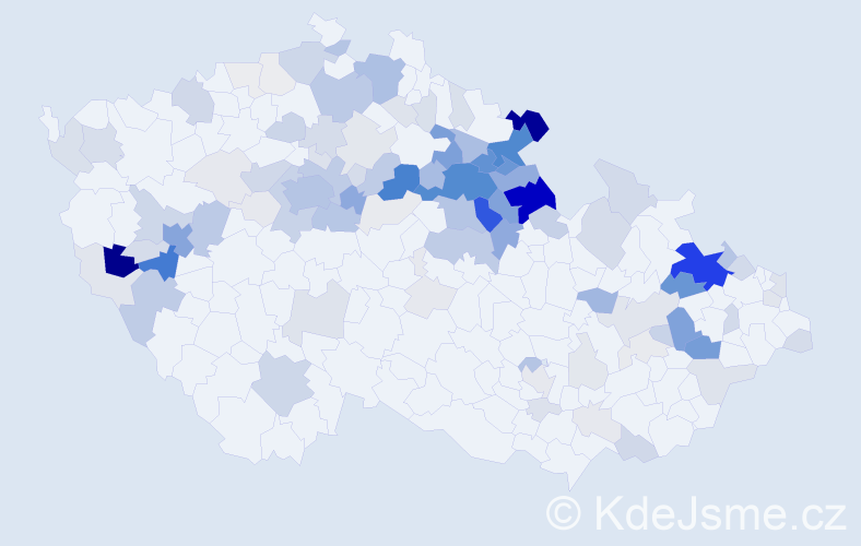 Příjmení: 'Bek', počet výskytů 475 v celé ČR