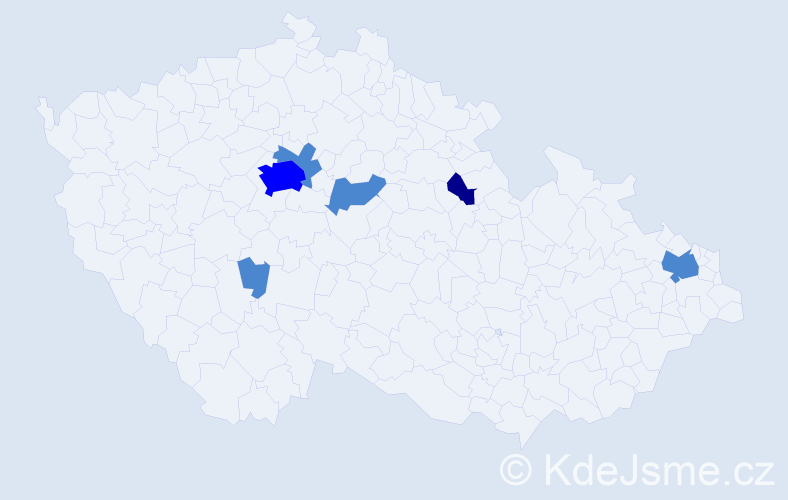 Příjmení: 'Gavulová', počet výskytů 9 v celé ČR
