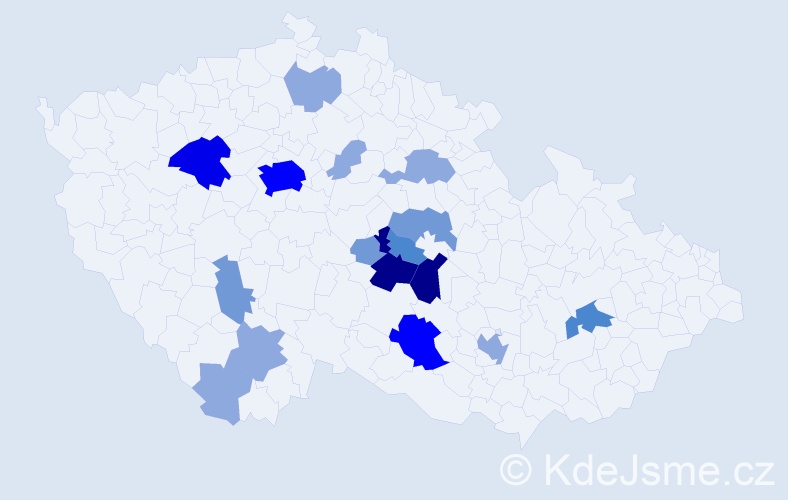 Příjmení: 'Remar', počet výskytů 43 v celé ČR