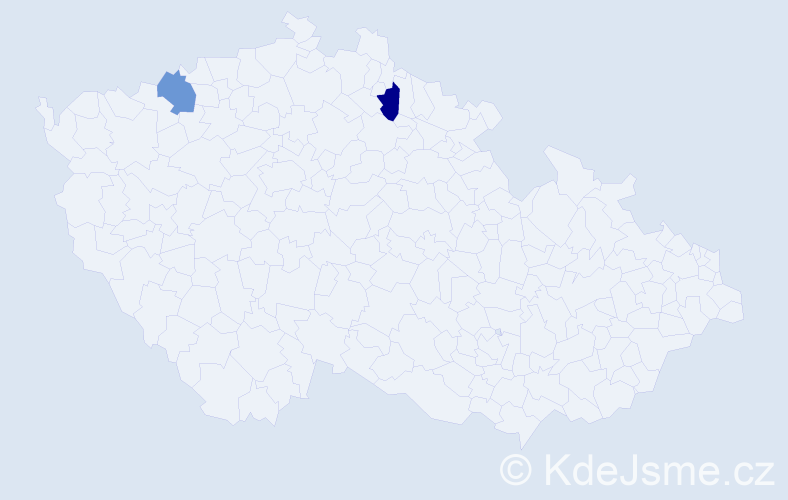 Příjmení: 'Kolpaská', počet výskytů 2 v celé ČR