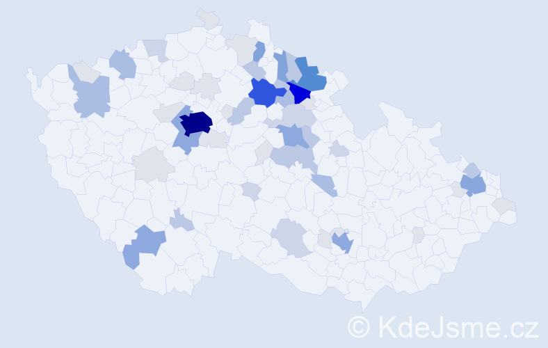 Příjmení: 'Puš', počet výskytů 188 v celé ČR