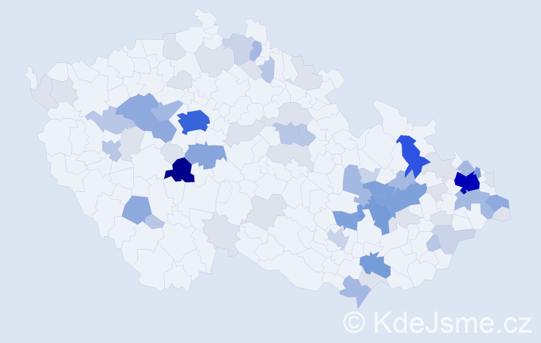 Příjmení: 'Kopka', počet výskytů 238 v celé ČR