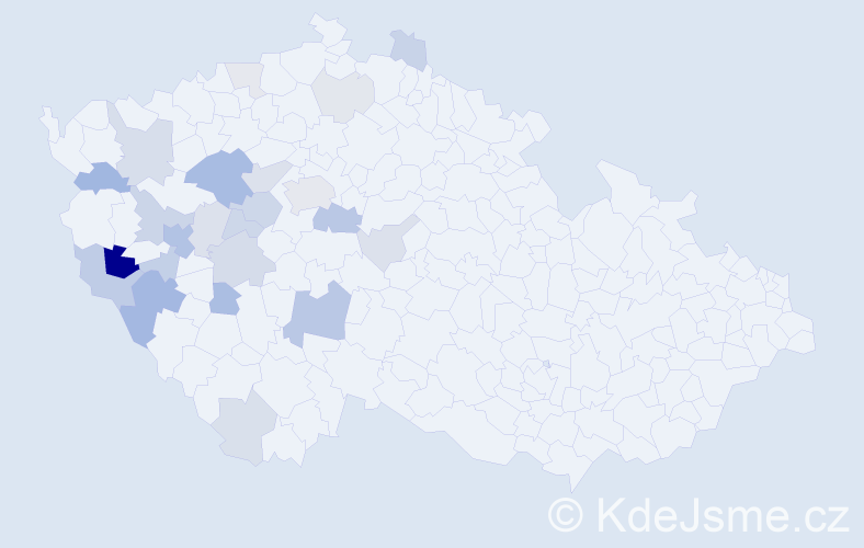 Příjmení: 'Ubl', počet výskytů 60 v celé ČR