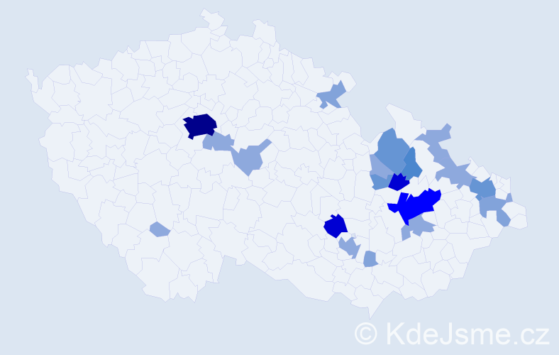 Příjmení: 'Kappel', počet výskytů 56 v celé ČR