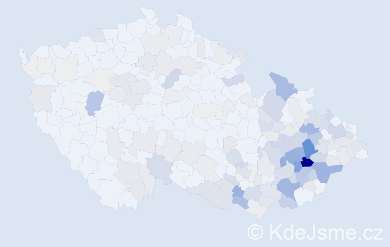 Příjmení: 'Mikulík', počet výskytů 550 v celé ČR