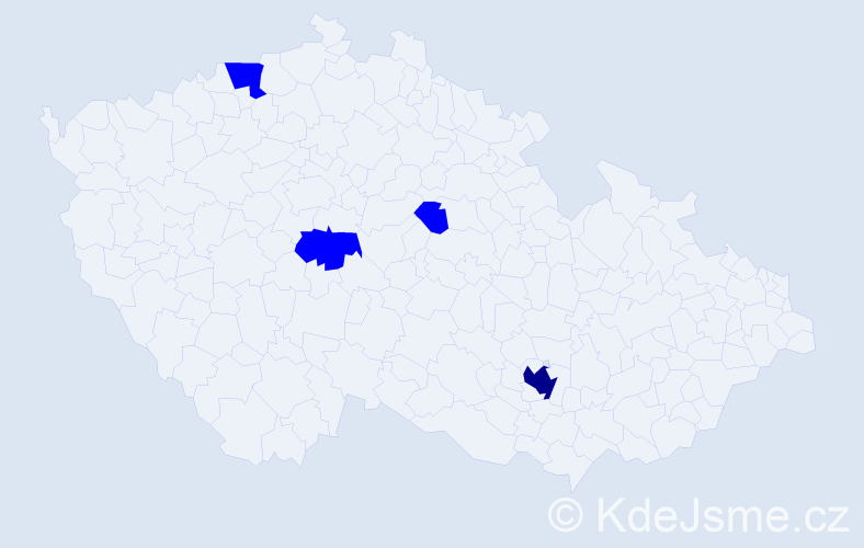 Příjmení: 'Recska', počet výskytů 5 v celé ČR