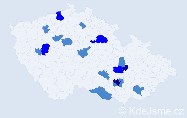 Příjmení: 'Kolinská', počet výskytů 25 v celé ČR