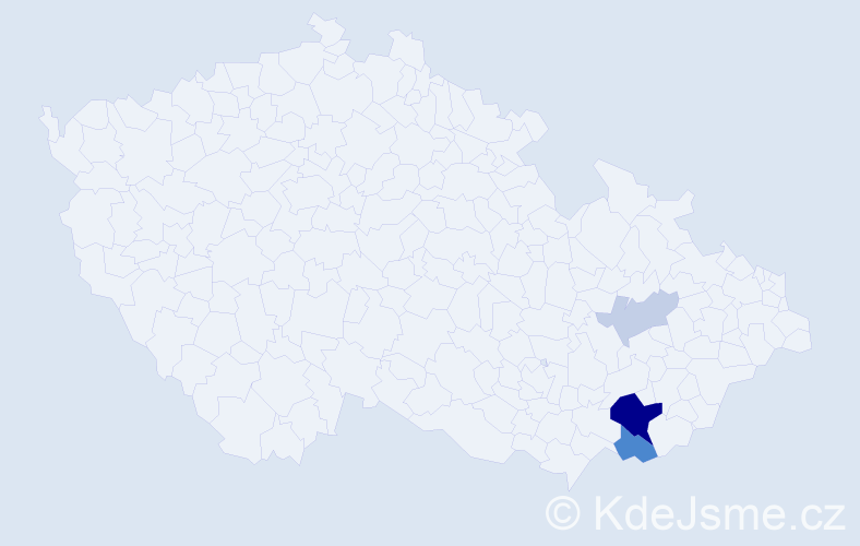 Příjmení: 'Kolůchová', počet výskytů 17 v celé ČR