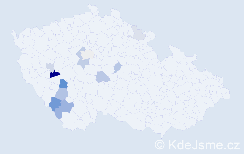 Příjmení: 'Bubrle', počet výskytů 23 v celé ČR