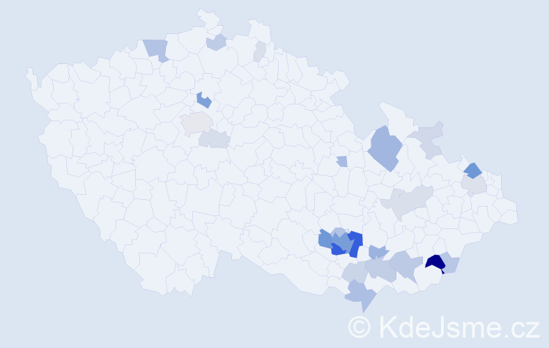 Příjmení: 'Kepák', počet výskytů 92 v celé ČR