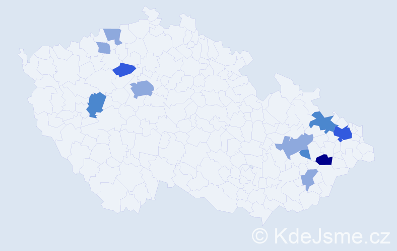 Příjmení: 'Gardian', počet výskytů 22 v celé ČR