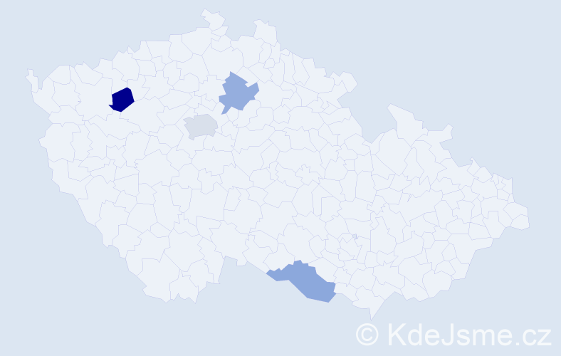 Příjmení: 'Stepanek', počet výskytů 5 v celé ČR
