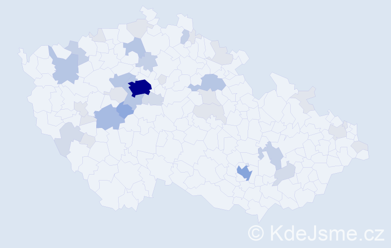 Příjmení: 'Karnet', počet výskytů 106 v celé ČR