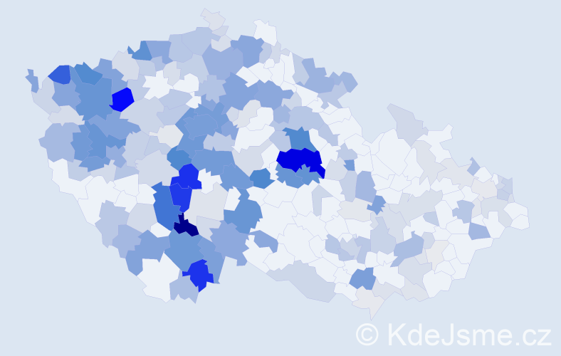 Příjmení: 'Žemličková', počet výskytů 851 v celé ČR