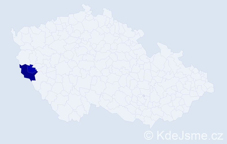 Příjmení: 'Kůglová', počet výskytů 4 v celé ČR