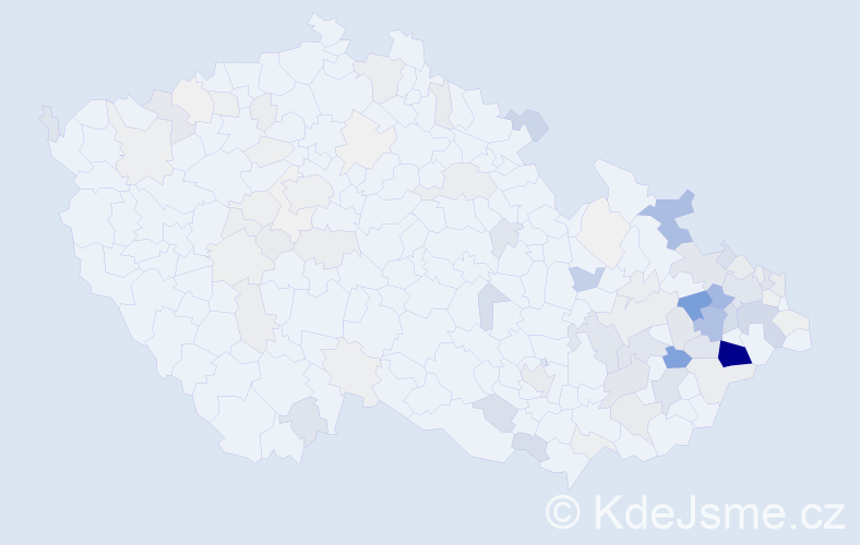 Příjmení: 'Vojkůvková', počet výskytů 383 v celé ČR