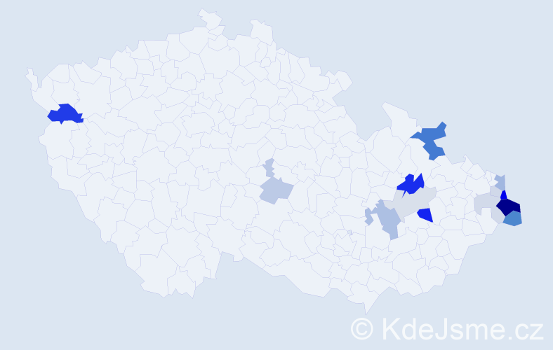 Příjmení: 'Fuják', počet výskytů 36 v celé ČR