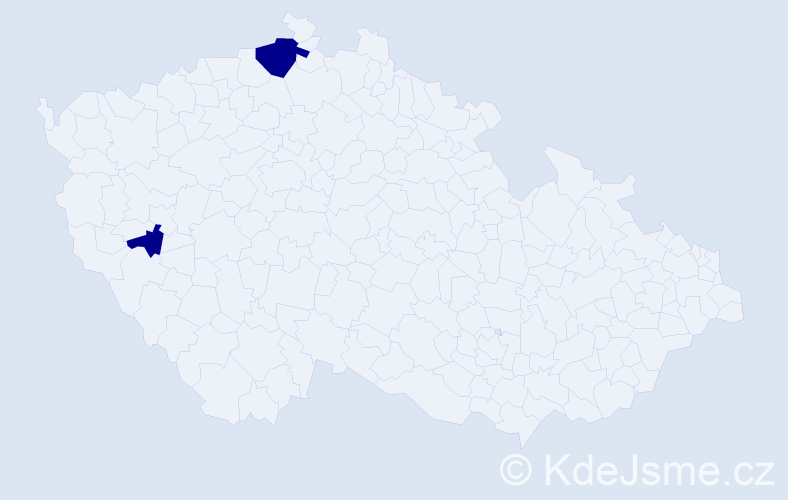 Příjmení: 'Helár', počet výskytů 2 v celé ČR