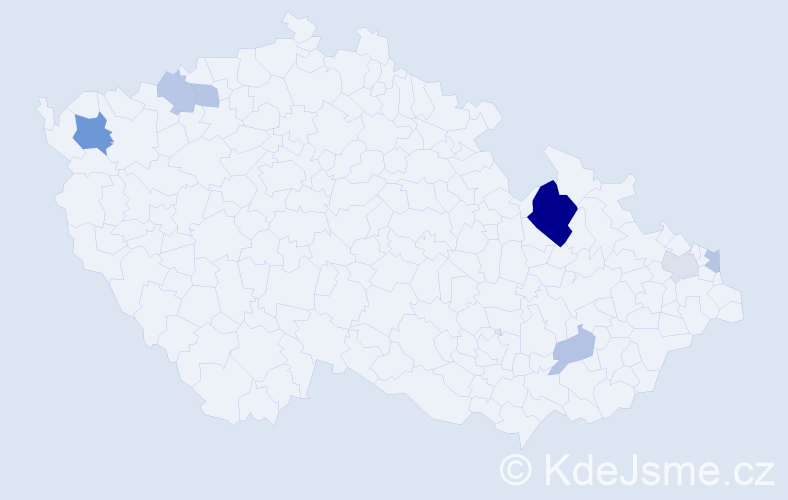 Příjmení: 'Tarackezyová', počet výskytů 16 v celé ČR