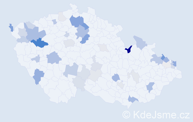 Příjmení: 'Babic', počet výskytů 105 v celé ČR