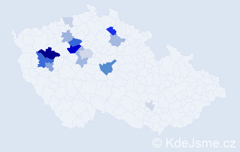 Příjmení: 'Viduna', počet výskytů 44 v celé ČR