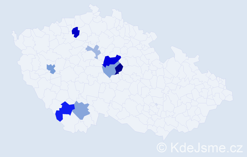 Příjmení: 'Landgráf', počet výskytů 18 v celé ČR