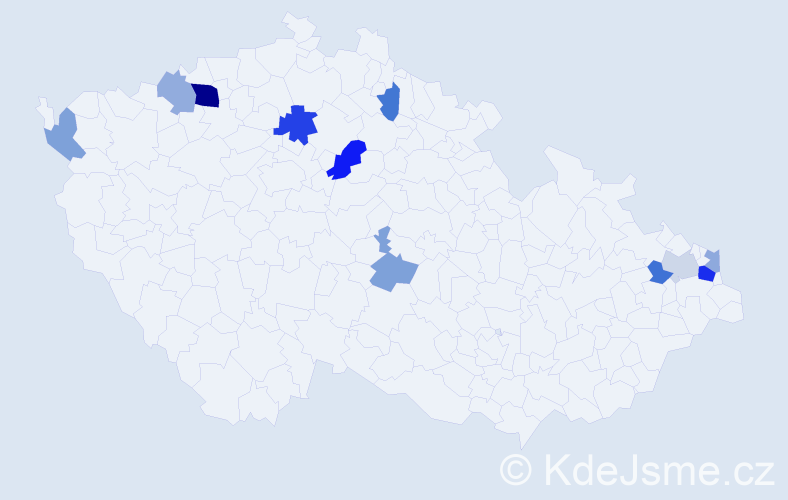 Příjmení: 'Fupšová', počet výskytů 20 v celé ČR