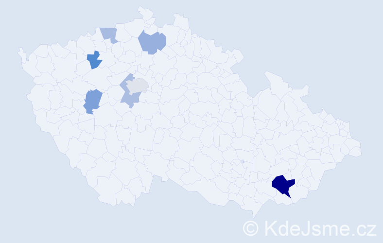 Příjmení: 'Ouská', počet výskytů 13 v celé ČR