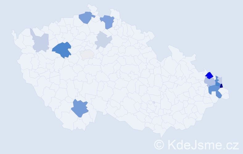 Příjmení: 'Sivá', počet výskytů 47 v celé ČR