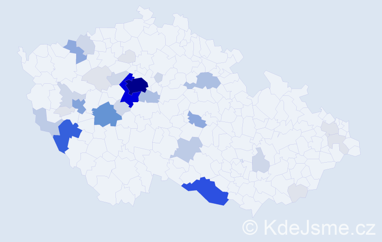 Příjmení: 'Kotáb', počet výskytů 149 v celé ČR