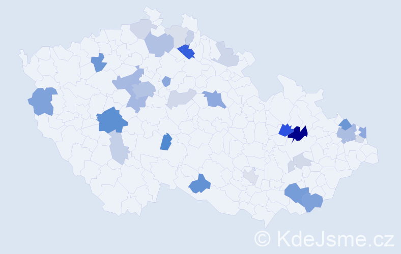 Příjmení: 'Bakošová', počet výskytů 88 v celé ČR