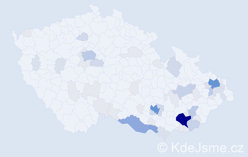 Příjmení: 'Pospíšek', počet výskytů 169 v celé ČR