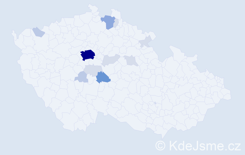 Příjmení: 'Kulíčková', počet výskytů 38 v celé ČR