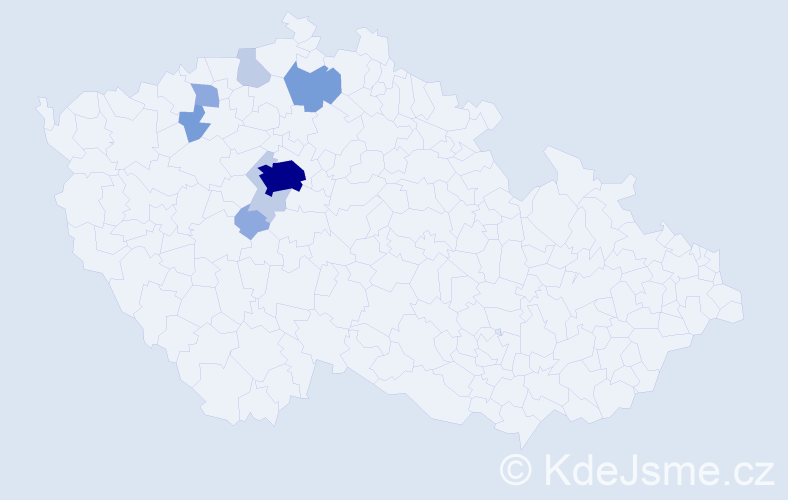 Příjmení: 'Grafnetr', počet výskytů 22 v celé ČR