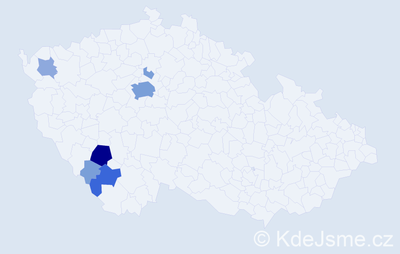 Příjmení: 'Neumitková', počet výskytů 18 v celé ČR