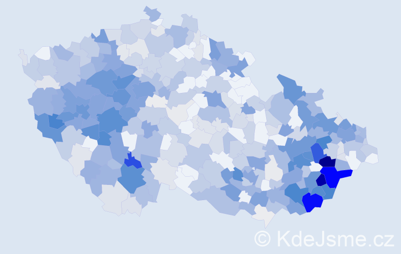 Příjmení: 'Lukášová', počet výskytů 2081 v celé ČR
