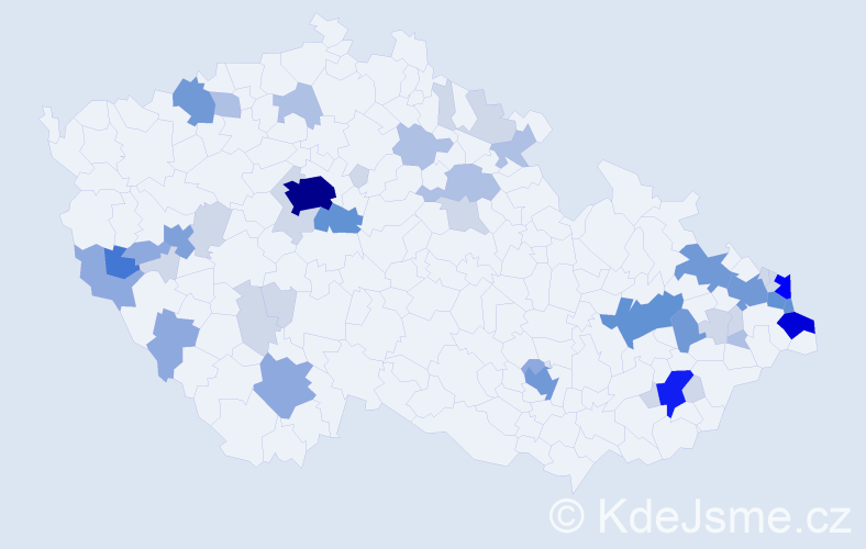 Příjmení: 'Gill', počet výskytů 154 v celé ČR