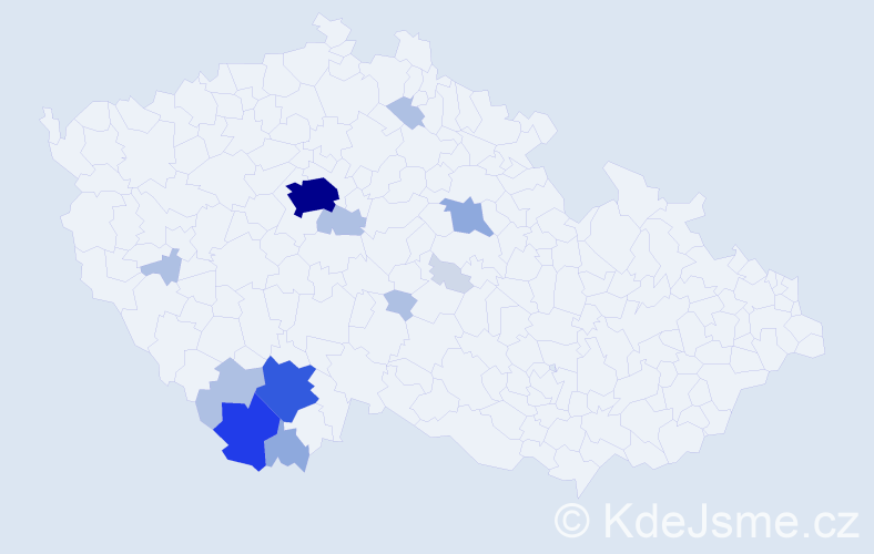 Příjmení: 'Muk', počet výskytů 51 v celé ČR