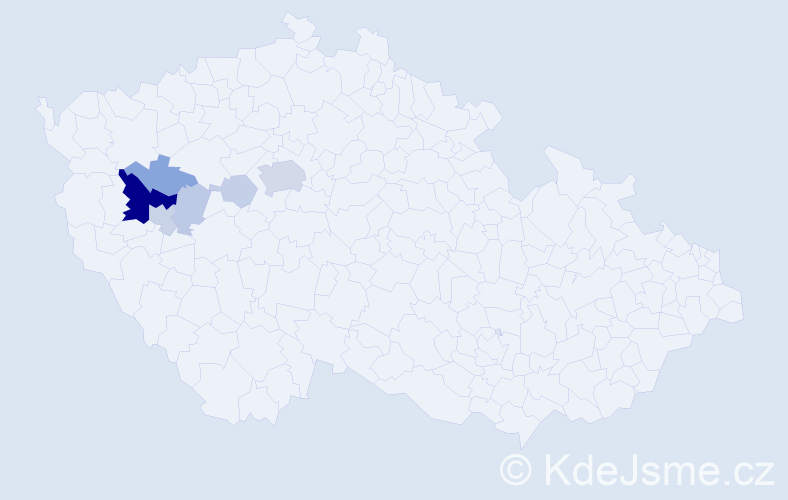Příjmení: 'Webr', počet výskytů 23 v celé ČR