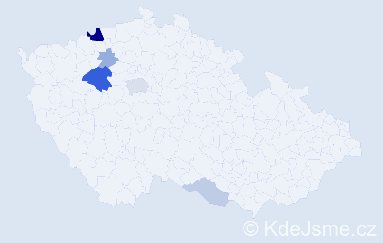 Příjmení: 'Kir', počet výskytů 15 v celé ČR