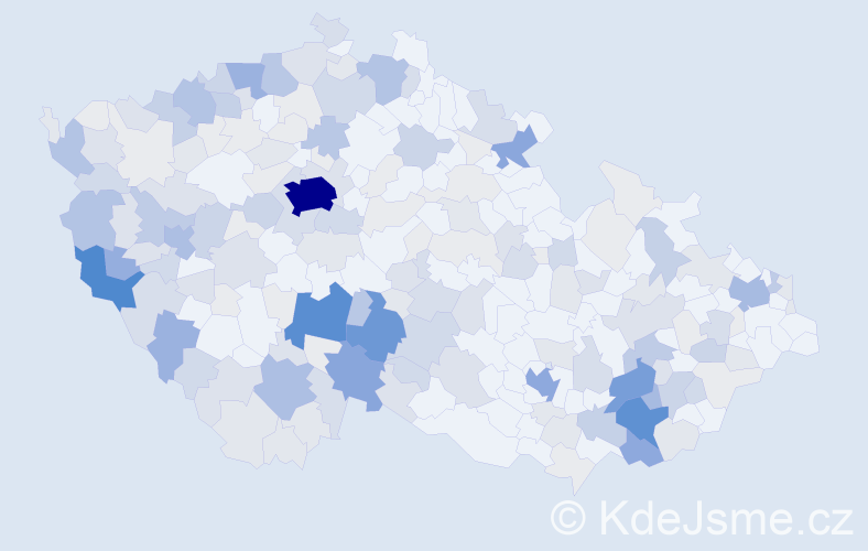 Příjmení: 'Hána', počet výskytů 761 v celé ČR