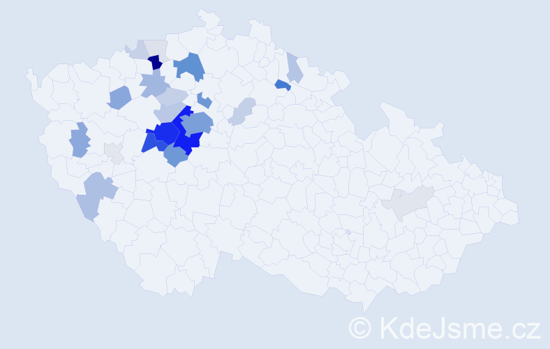 Příjmení: 'Slaboch', počet výskytů 125 v celé ČR