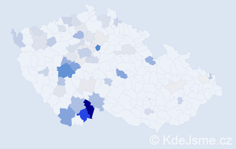 Příjmení: 'Kalát', počet výskytů 161 v celé ČR